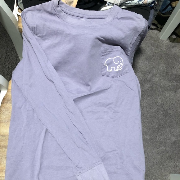 Long sleeve tshirt purple ivory Ella - Picture 2 of 3